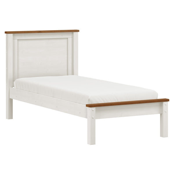 Letto singolo 90x190 cm in legno bianco/noce-1