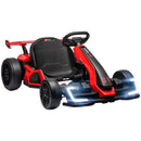 Go Kart Elettrico per Bambini 24V 12km/h con Seggiolino Regolabile Rosso  -1