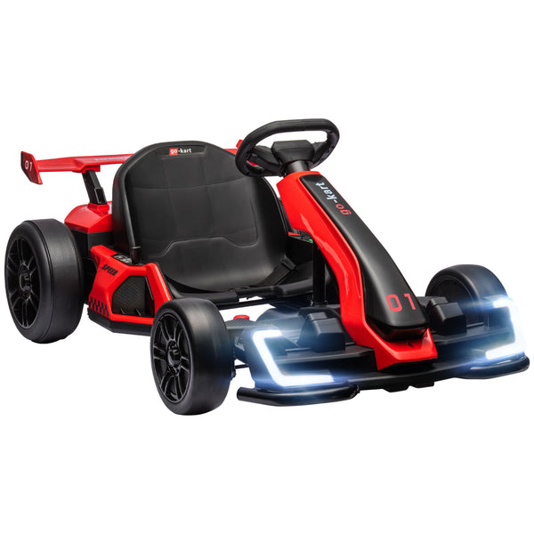 Go Kart Elettrico per Bambini 24V 12km/h con Seggiolino Regolabile Rosso sconto