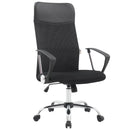 Sedia Direzionale da Ufficio 66x50x112/123 cm Ergonomica in Rete Mesh Certificata EN1335 Nera-1