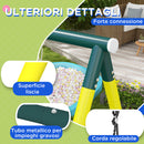 Set Altalene da Giardino Rotonda e Classica con Corda e Canestro 267x180x202 cm in Acciaio Giallo Verde e Blu-7