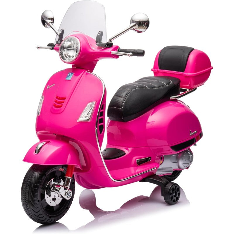 Moto Elettrica per Bambini Piaggio Vespa GTS SUPER 12V Full Optional con Bauletto Fucsia -1