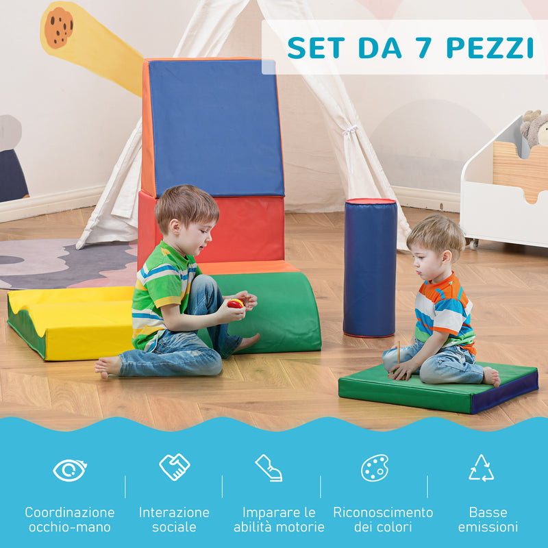 Set 7 Blocchi Costruzioni Morbide per Bambini Multicolore  -4