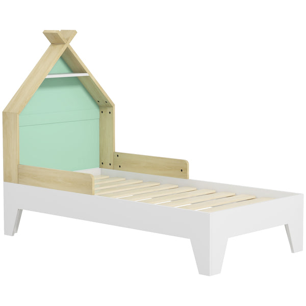 acquista Struttura Letto Singolo per Bambini 144x74x110 cm Casetta con Sponde in Legno Verde