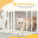 Cancelletto di Sicurezza per Cani con Porta Piccola Montaggio a Pressione 74-80x76,2 cm Bianco -7