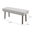 Panca Fondo Letto 100x35x45 cm in Finta Pelle Trapuntata e Gambe in Acciaio Grigio  -3