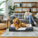 Cuccia per Cani Taglia Grande Imbottita con Cuscino Rimovibile Lavabile 120x80x22 cm Grigio Carbone -2