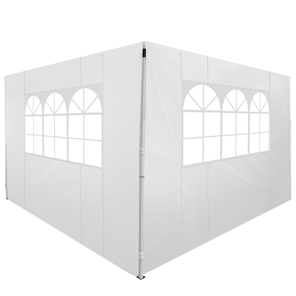 acquista Set 2 Pareti Laterali per Gazebo 3x3 m Pieghevoli 295x200 cm in tessuto Oxford con Finestre Bianco