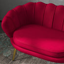 Divano 2 Posti 130x77x77 cm in Velluto Rosso Scuro  -9