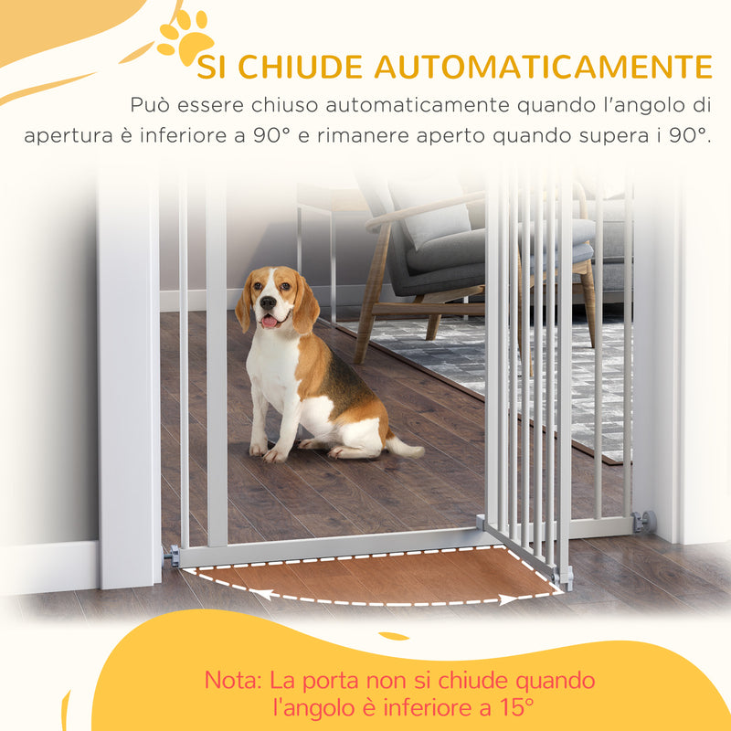 Cancelletto di Sicurezza per Cani Montaggio a Pressione Chiusura Automatica 76,2A cm Bianco -5