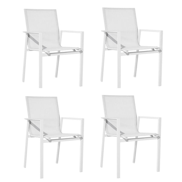 Set 4 Sedie da Giardino 59,5x66x88 cm in Alluminio Selly Bianche online