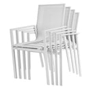 Set 4 Sedie da Giardino 59,5x66x88 cm in Alluminio Selly Bianche-2