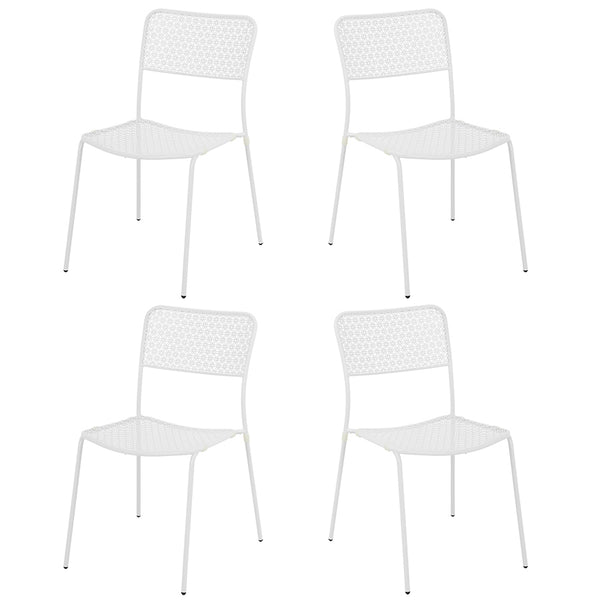 Set 4 Sedie da Giardino 44x45/60x81,5h cm in Metallo Aura Bianco prezzo