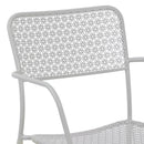 Set 4 sedie da Giardino con Braccioli 57x45/58x81,5h cm in Metallo Aura Grigio-2