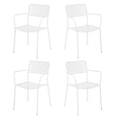 Set 4 sedie da Giardino con Braccioli 57x45/58x81,5h cm in Metallo Aura Bianco-1