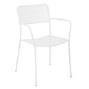 Set 4 sedie da Giardino con Braccioli 57x45/58x81,5h cm in Metallo Aura Bianco-4