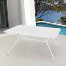 Tavolo da Giardino 150x80x75h cm in metallo Cara Bianco-2