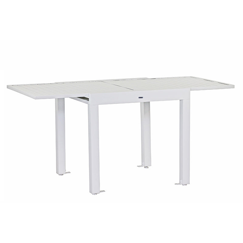 Tavolo da Giardino Allungabile 82/163x82xH75 cm in alluminio Lipari Bianco-1