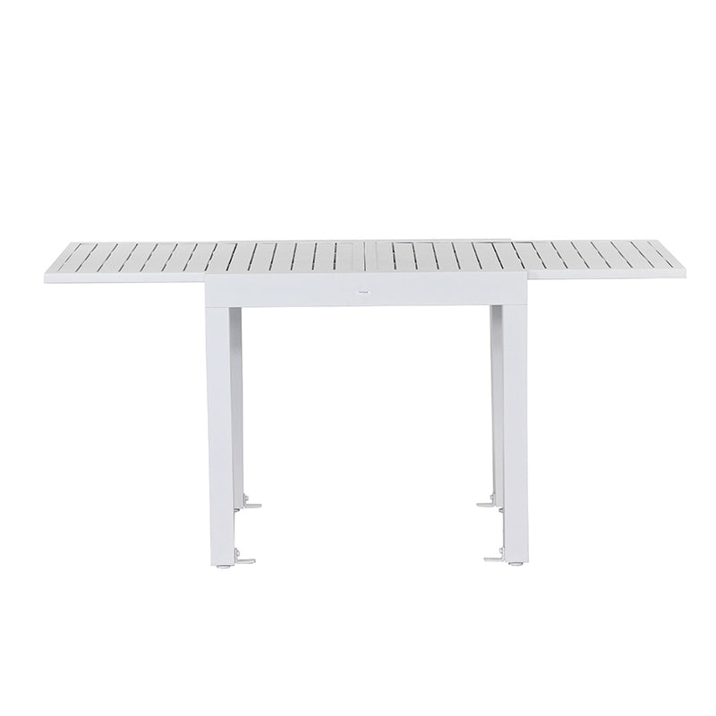 Tavolo da Giardino Allungabile 82/163x82xH75 cm in alluminio Lipari Bianco-2