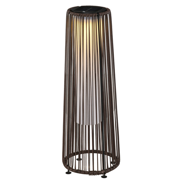 Lanterna Solare da Giardino con Luce LED in Rattan e Metallo  Ø21.5x61cm Marrone acquista