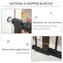 Cancelletto di Sicurezza per Cani con Porta Piccola Regolabile e Chiusura Automatica 75-103x76 cm Nero-4