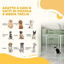 Cancelletto di Sicurezza per Animali con Estensioni 76-104x77cm Porta per Gatti Bianco -4