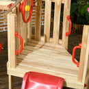 Set con Scivolo e Altalena da Giardino per Bambini 170x200x118 cm in Legno e Plastica Rosso-8