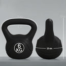 Kettlebell per Allenamento 6 kg in Plastica e Sabbia Nero  -3