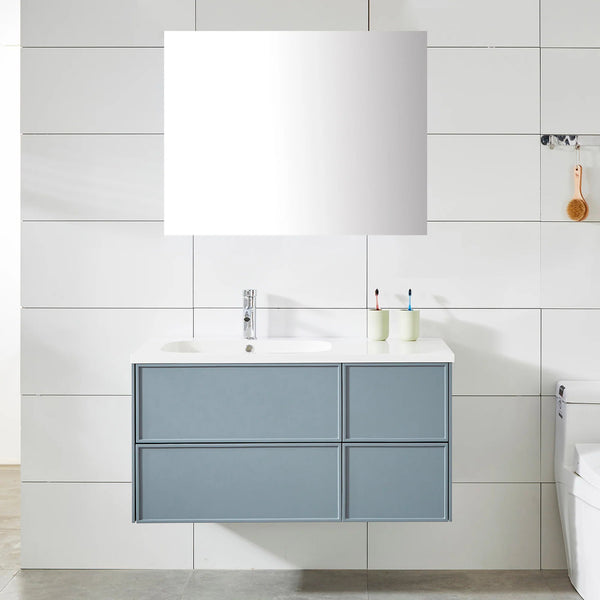 Mobile Bagno Sospeso 100 cm Lavabo e Specchio Malibù Grigio prezzo