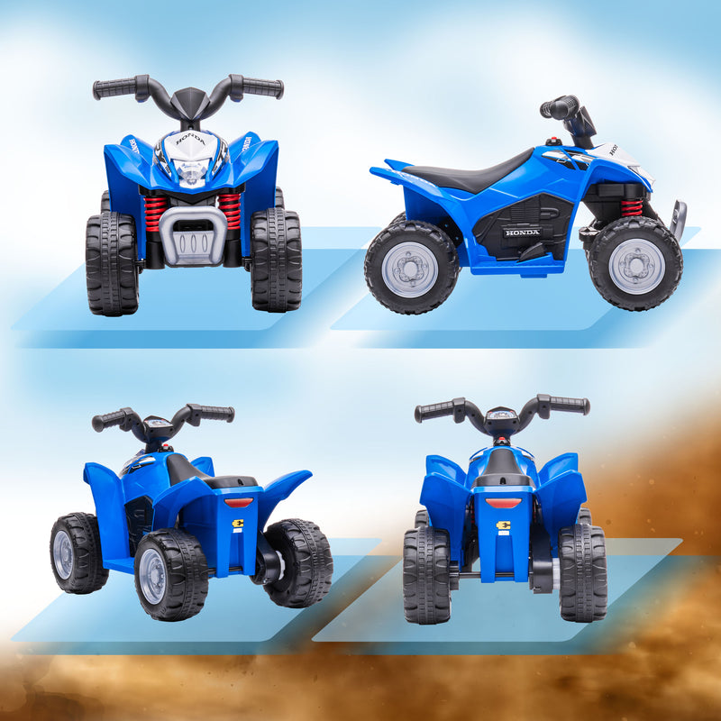 Quad Elettrico per Bambini licenza ufficiale HONDA con Luci LED Clacson e Pedali Blu  -8