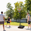 Canestro Basket da Esterno Ruote e Base Riempibile Altezza Regolabile 2,1-2,4 m Giallo  -2