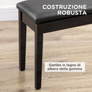 Sgabello per Pianoforte con Contenitore 75x35x49cm  in Legno e Finta Pelle Nero -5