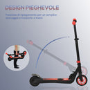 Monopattino Elettrico Pieghevole per Bambini Altezza Regolabile 75-80 cm Nero e Rosso  -7