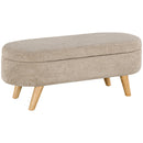 Panca Fondo Letto Imbottita con Vano Contenitore 110x40x43 cm Beige  -1