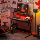 Scrivania Gaming con Luci LED e Supporto per Monitor 100x60x88.5 cm Nero   -8