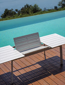 Tavolo Allungabile da Giardino 200/300x102x75 cm Porto Ercole in Alluminio Bianco-3