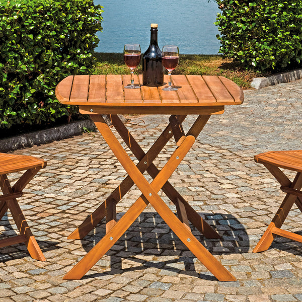 Tavolo Pieghevole da Giardino 80x80x76 cm Piombino in Legno  di Acacia sconto