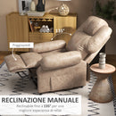 Poltrone Relax Reclinazione Manuale Poggiapiedi Estraibile Beige   -4