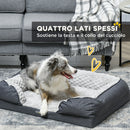 Cuccia Imbottita per Cani Taglia Media con Cuscino Rimovibile Lavabile 90x69x21cm Grigio Carbone -5