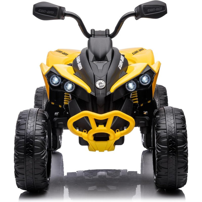 Quad Elettrico per Bambini Licenza Can-Am Renegade 12V ATV Telecomando e Ammortizzatori Giallo  -2