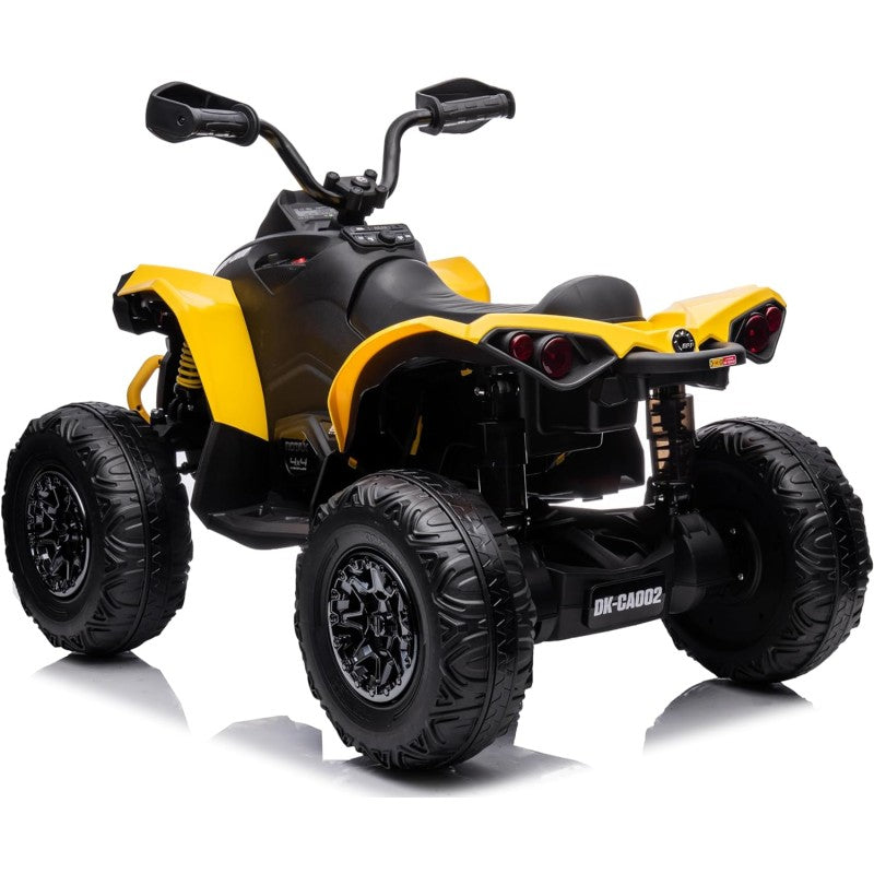 Quad Elettrico per Bambini Licenza Can-Am Renegade 12V ATV Telecomando e Ammortizzatori Giallo  -4