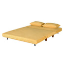 Divano Letto 2 Posti Sfoderabile 146x91x82cm in Tessuto Giallo-5