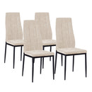 Set 4 sedie da Salotto 50x44x96 cm in tessuto Milano Beige-1