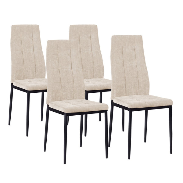 prezzo Set 4 sedie da Salotto 50x44x96 cm in tessuto Milano Beige