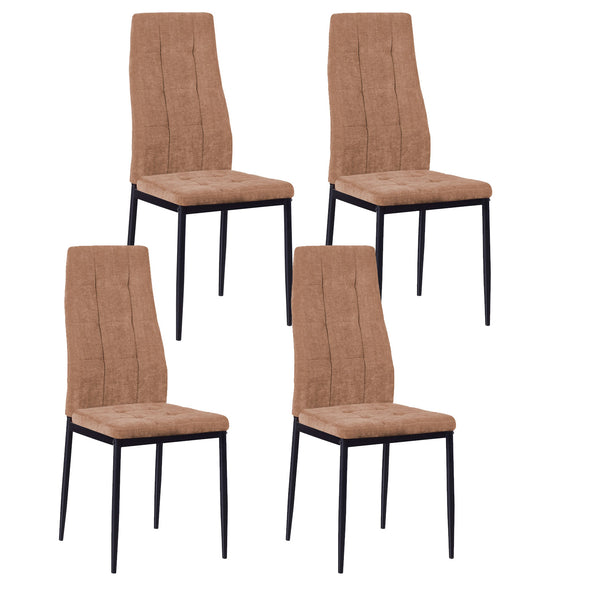 online Set 4 Sedie 50x44x96 cm in Tessuto Milano Nocciola