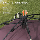 Tenda da Campeggio 2 Posti con 2 Finestre e Gancio 225x190x130 cm in Poliestere e Fibra di Vetro Cachi-4