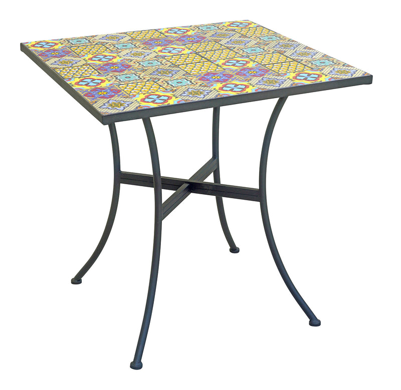 Tavolo da Giardino 70x70x72 cm Mosaico con Mosaico Design Maiolica-1