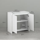 Mobile Sottolavello da Bagno 60x30x60cm 2 Ante Decorate Bianco  -3