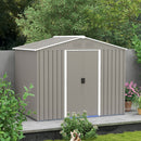 Casetta Box da Giardino con Doppia Porta Scorrevole 236x174x190 cm in Lamiera di Acciaio Grigio  -7