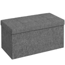 Panca Contenitore Pieghevole 84L 76x38x38 cm in Tessuto Grigio Scuro-1